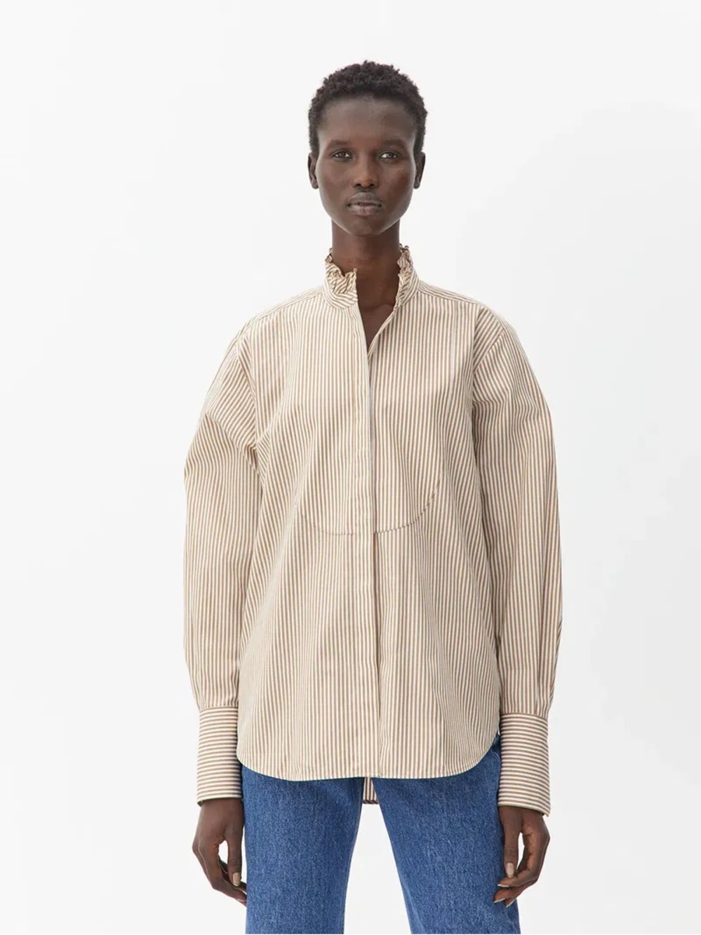 Arket Ruffle-Neck Tuxedo Shirt